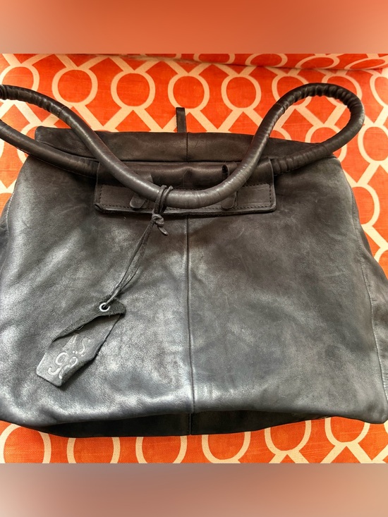 A.S.98 Handbags - A.S.98 Black Leather Tote Bag with Wrapped Handles